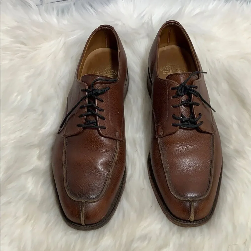 Sanders Tan Leather Lace Up Oxfords Size 8‎